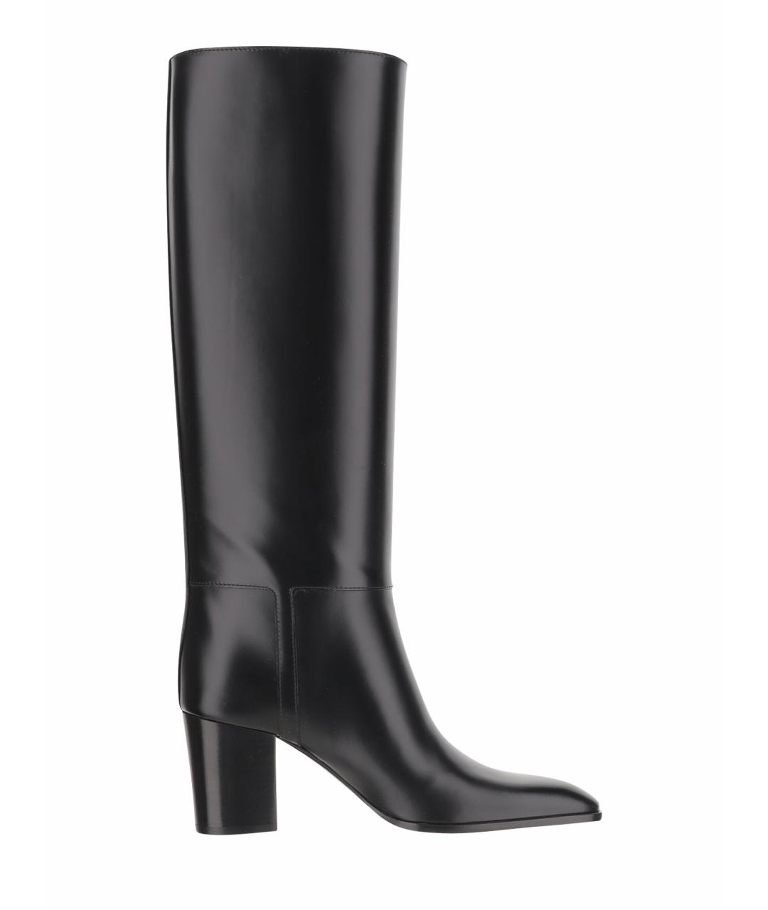 SAINT LAURENT Черные кожаные сапоги, фото 1