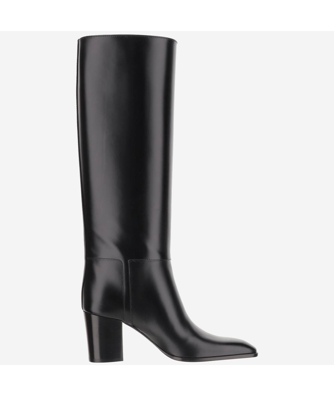 SAINT LAURENT Черные кожаные сапоги, фото 5
