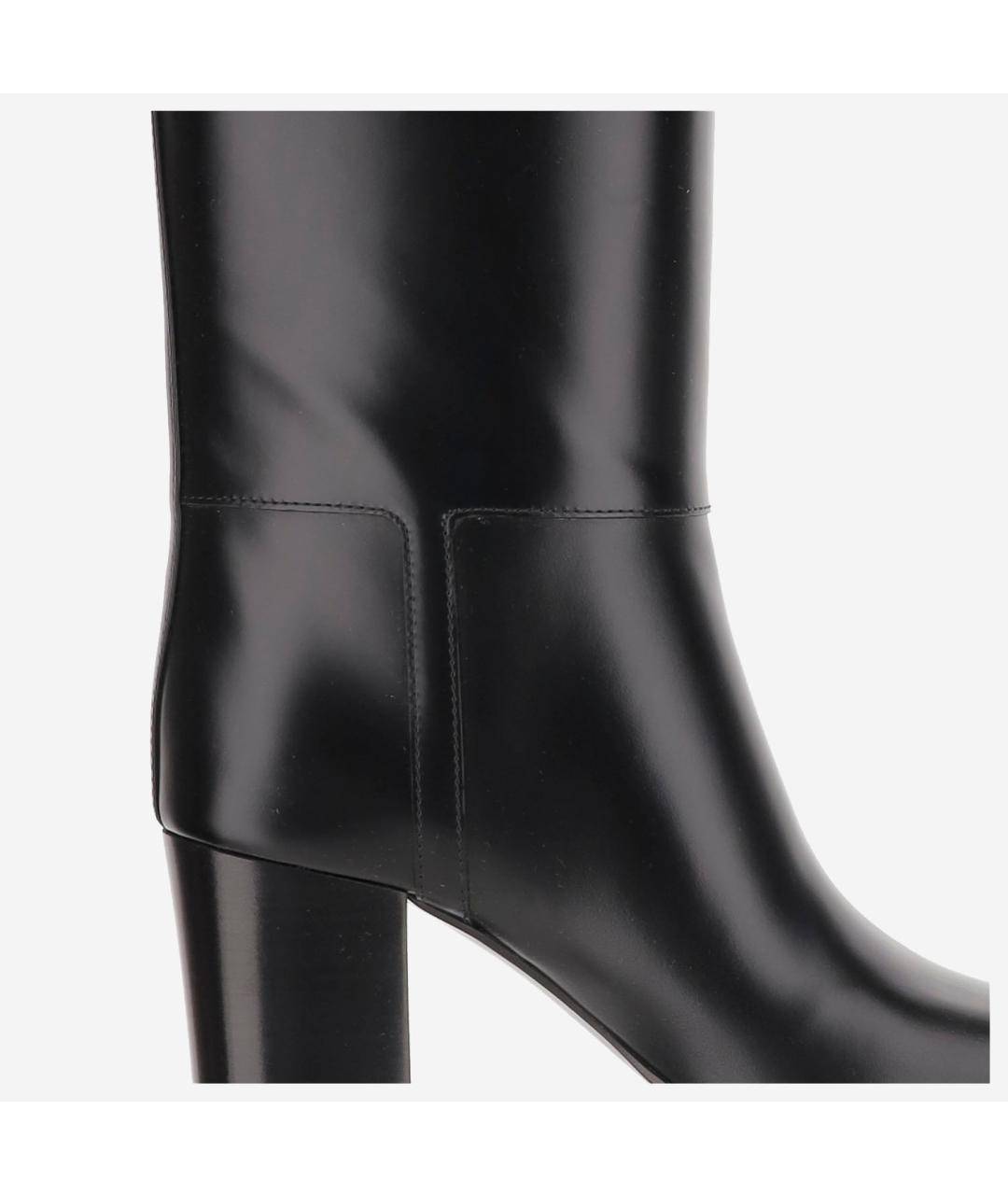 SAINT LAURENT Черные кожаные сапоги, фото 4