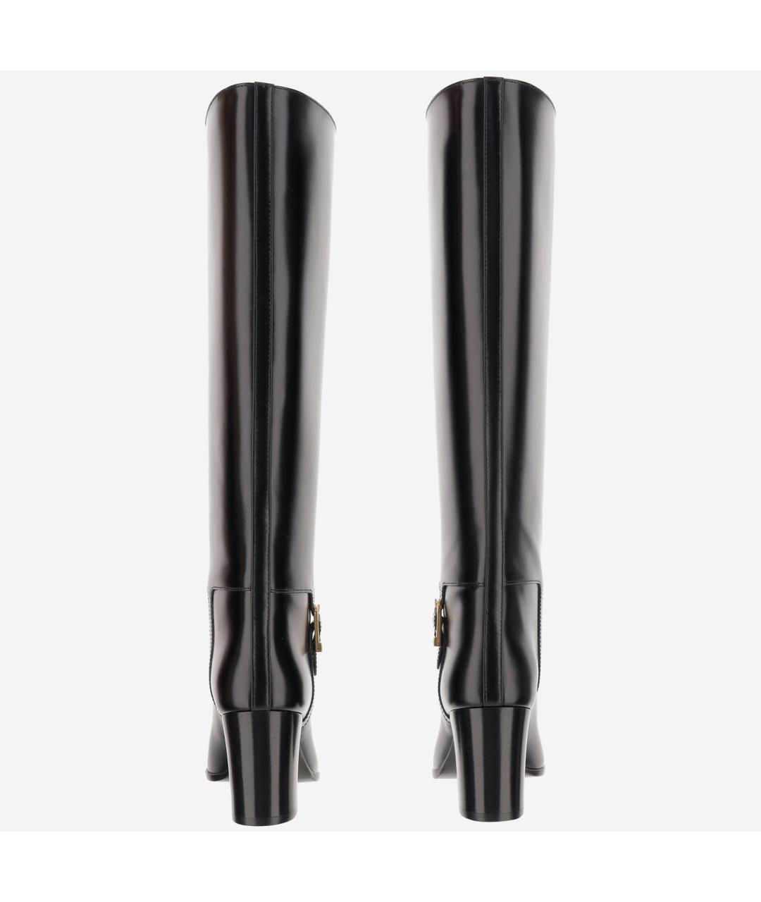 SAINT LAURENT Черные кожаные сапоги, фото 3