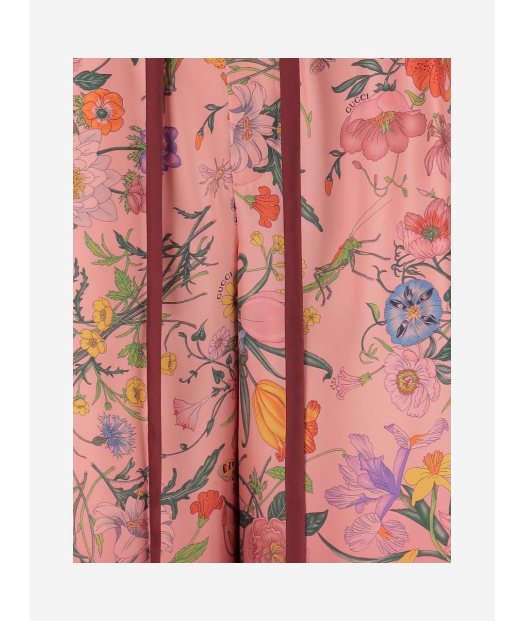 GUCCI Мульти шелковые прямые брюки, фото 3