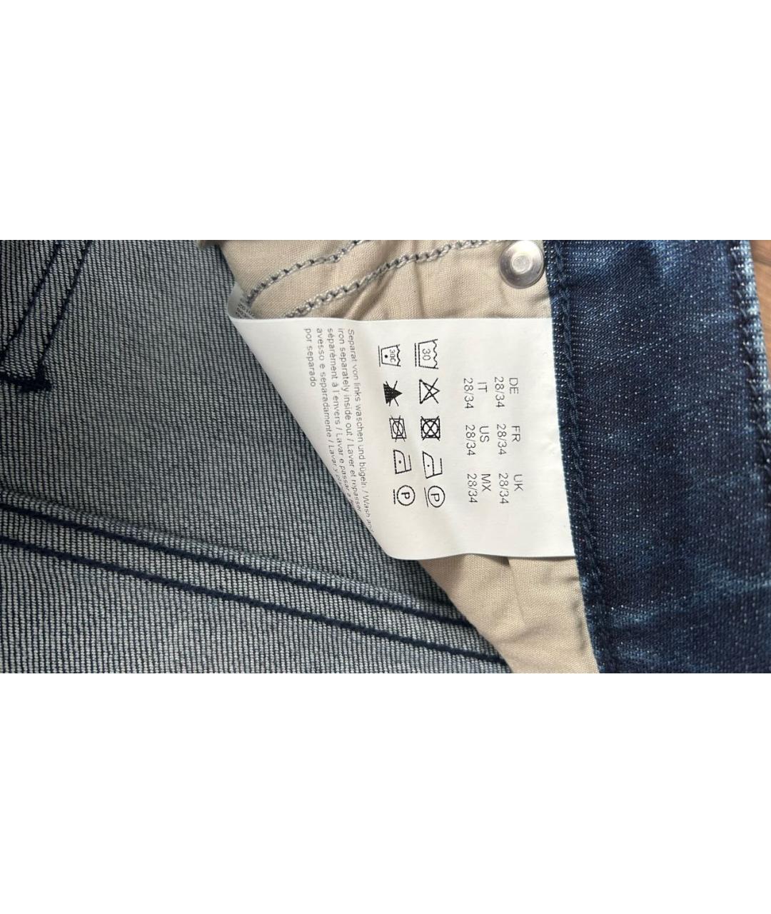 HUGO BOSS Синие хлопковые прямые джинсы, фото 5