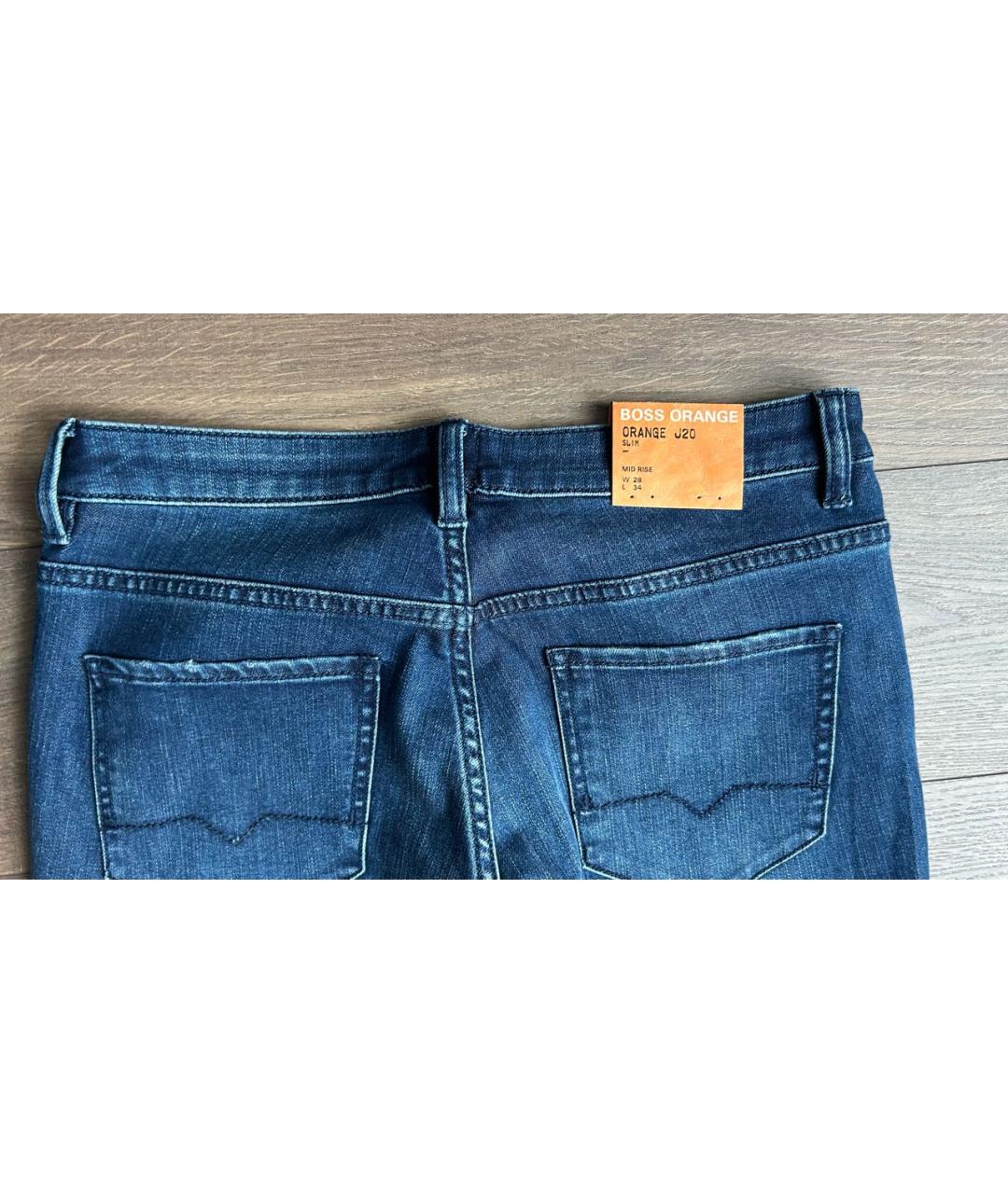 HUGO BOSS Синие хлопковые прямые джинсы, фото 4