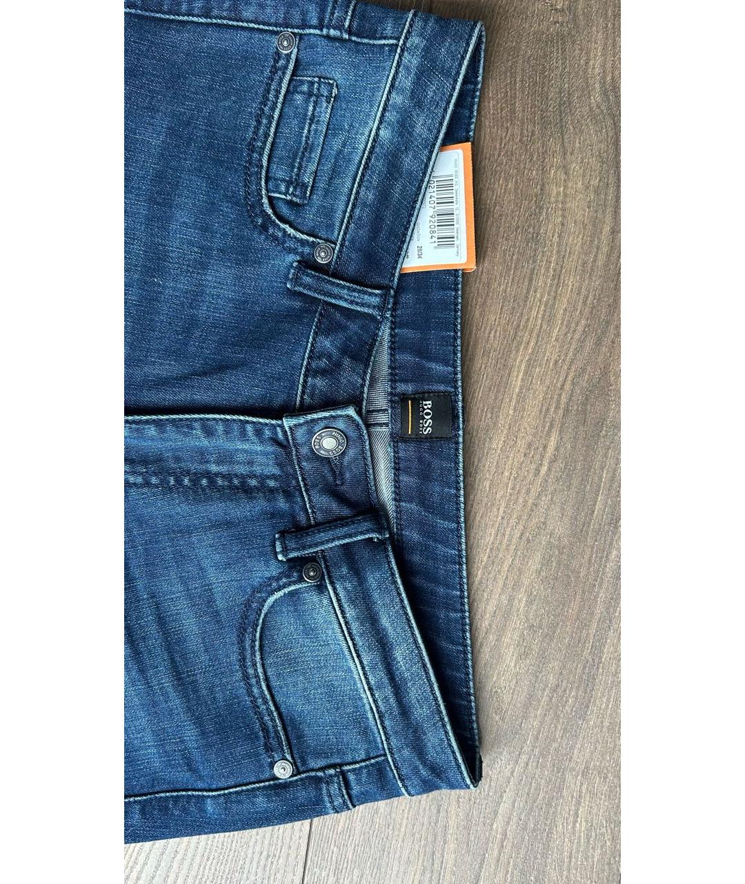 HUGO BOSS Синие хлопковые прямые джинсы, фото 3