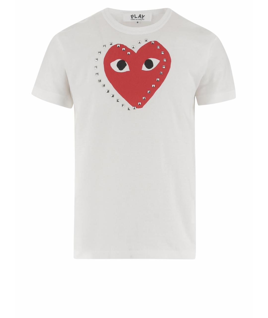 COMME DES GARÇONS PLAY Белая хлопковая футболка, фото 1