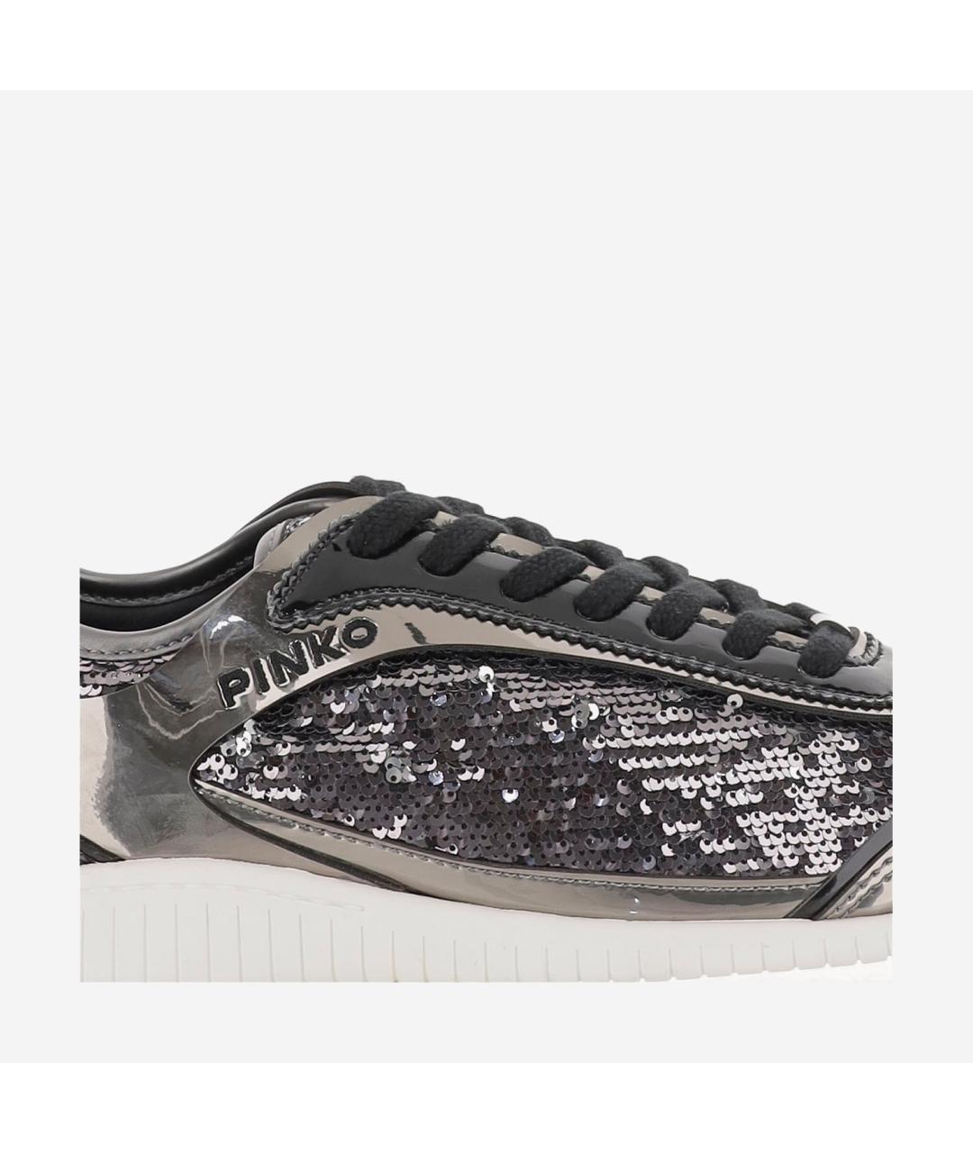 PINKO Серебряные синтетические кроссовки, фото 5