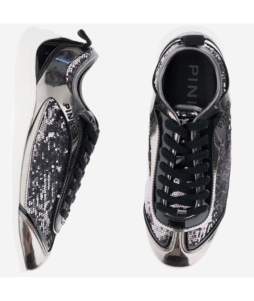 PINKO Серебряные синтетические кроссовки, фото 2
