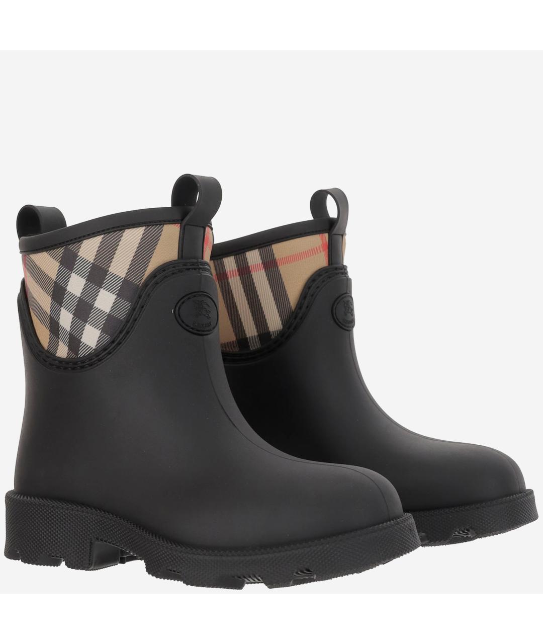 BURBERRY Черные резиновые полусапоги, фото 2
