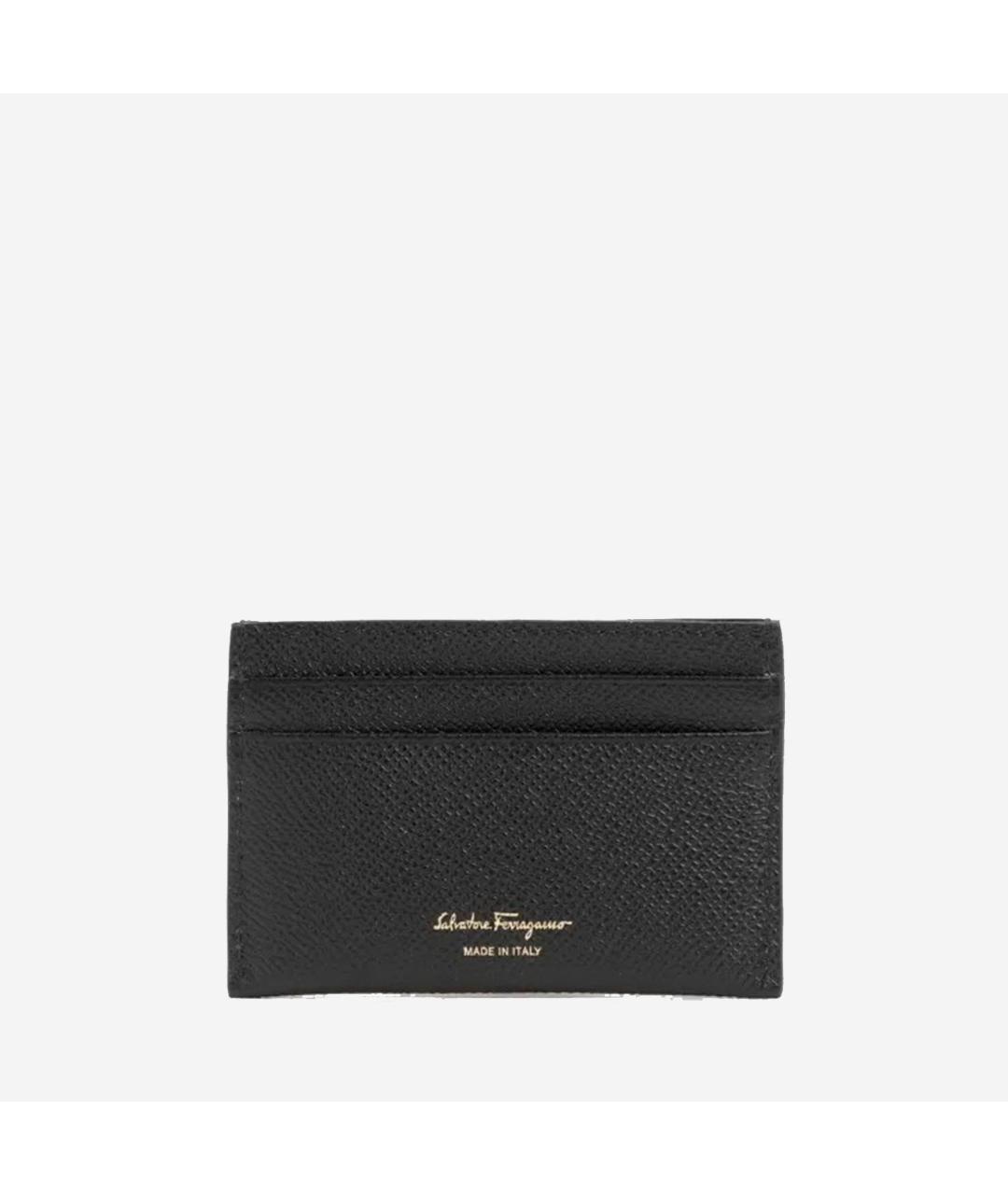 FERRAGAMO Черный кожаный кардхолдер, фото 2