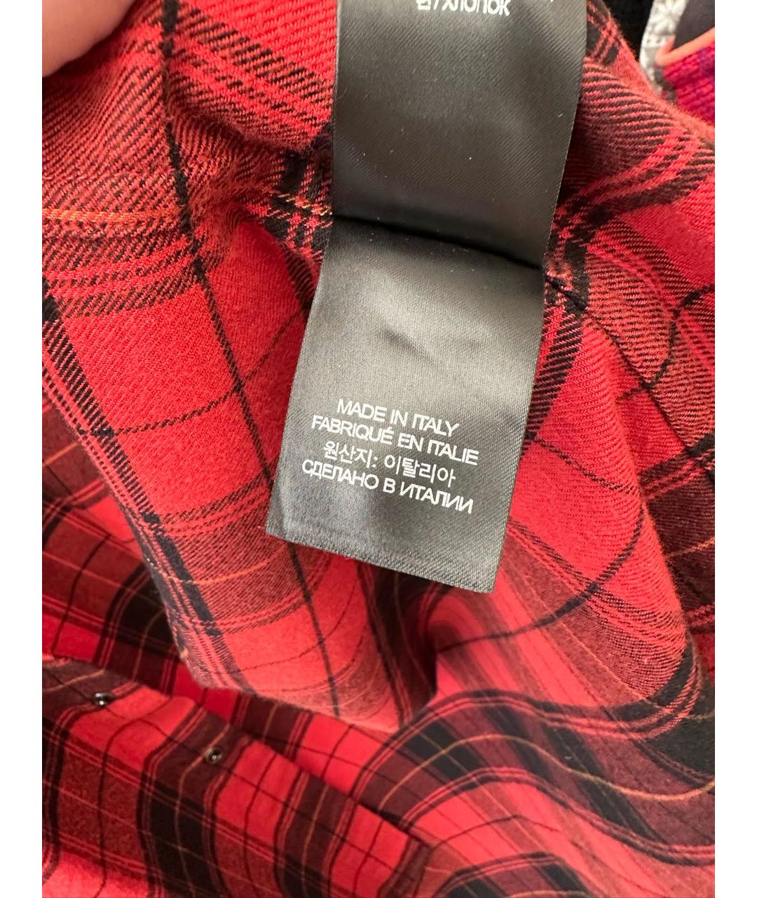 VETEMENTS Красная хлопковая кэжуал рубашка, фото 6
