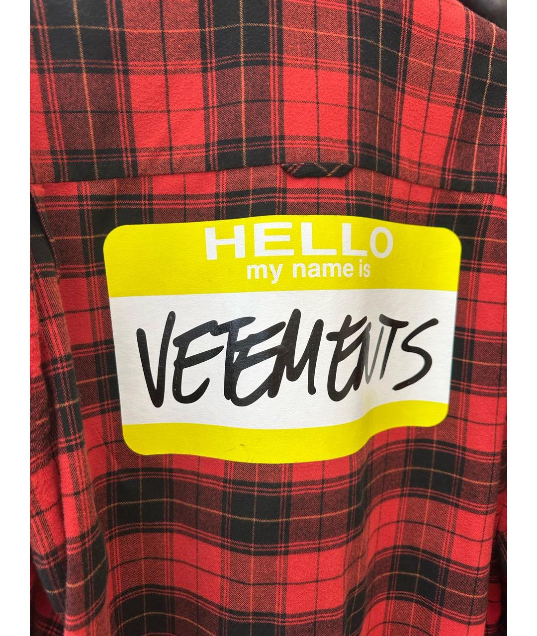 VETEMENTS Красная хлопковая кэжуал рубашка, фото 7