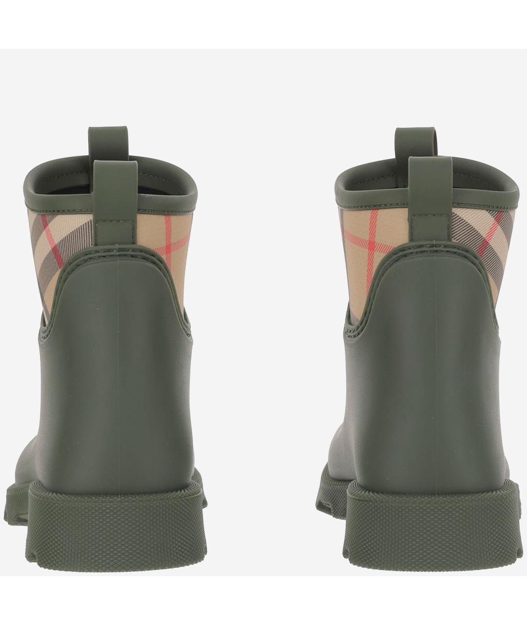 BURBERRY Зеленые резиновые полусапоги, фото 3