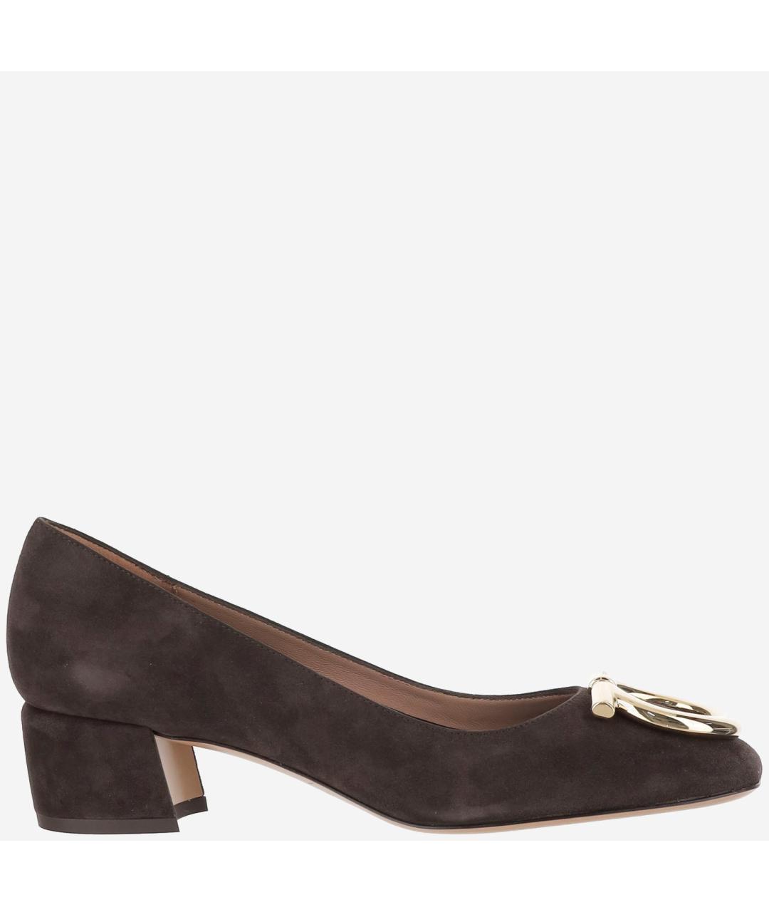 FERRAGAMO Коричневые замшевые туфли, фото 6