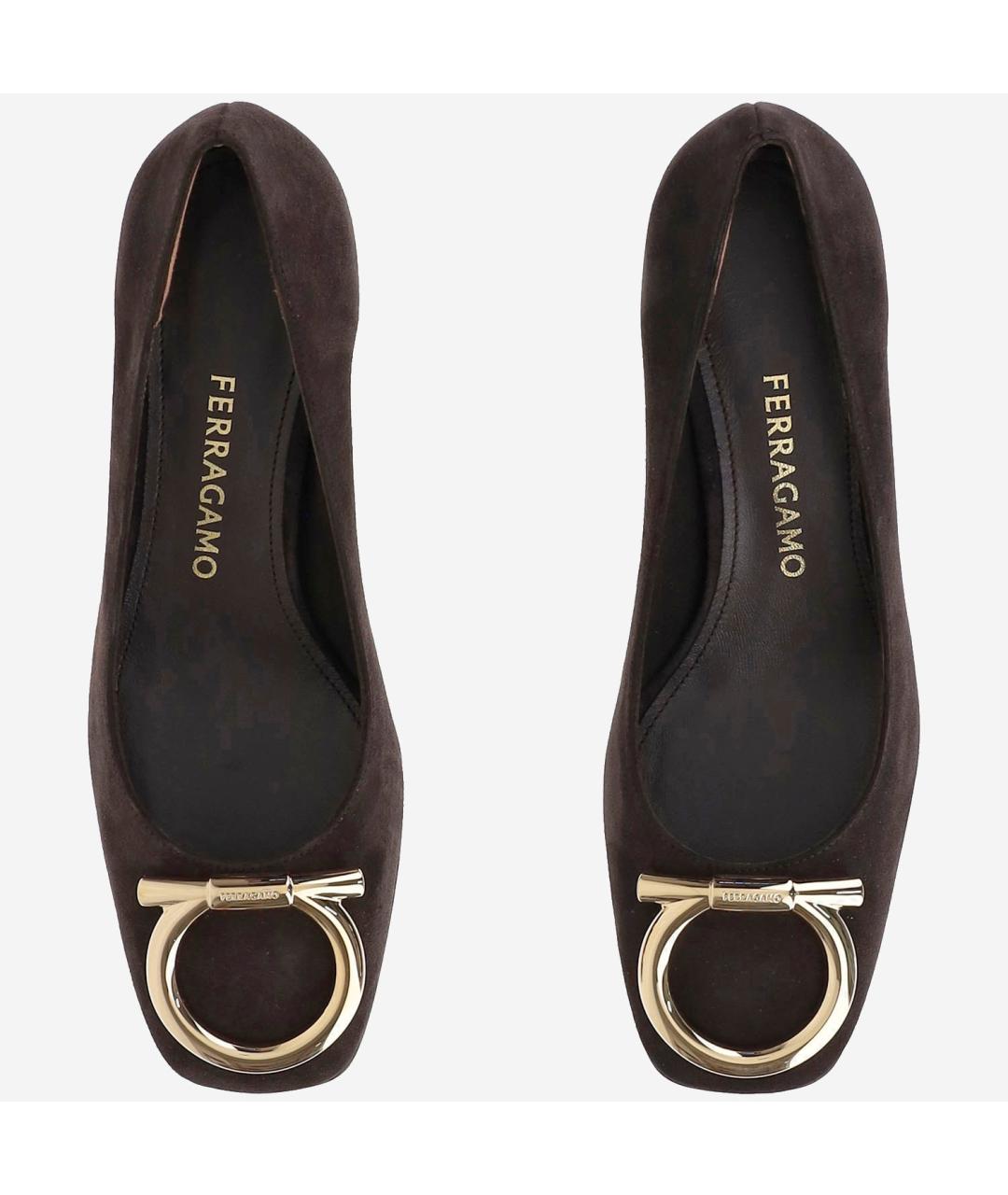 FERRAGAMO Коричневые замшевые туфли, фото 2