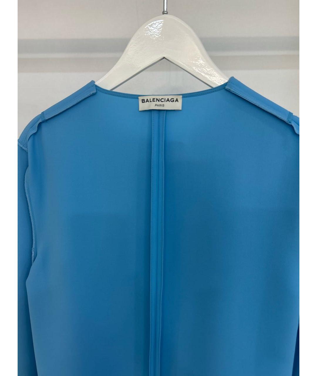 BALENCIAGA Голубая полиэстеровая блузы, фото 3
