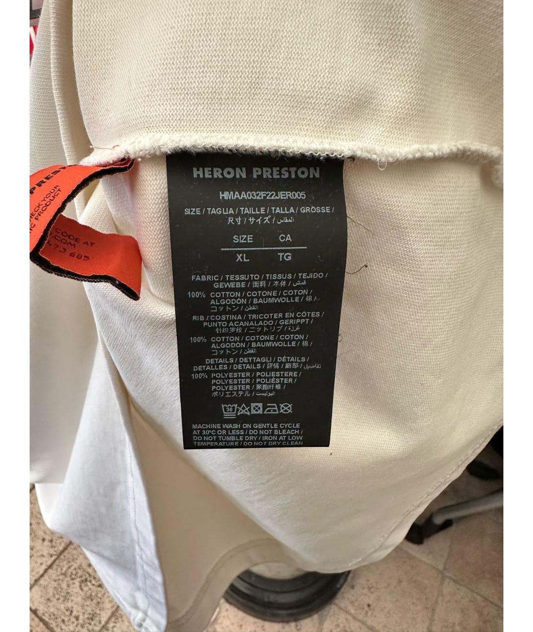 HERON PRESTON Белая хлопковая футболка, фото 5