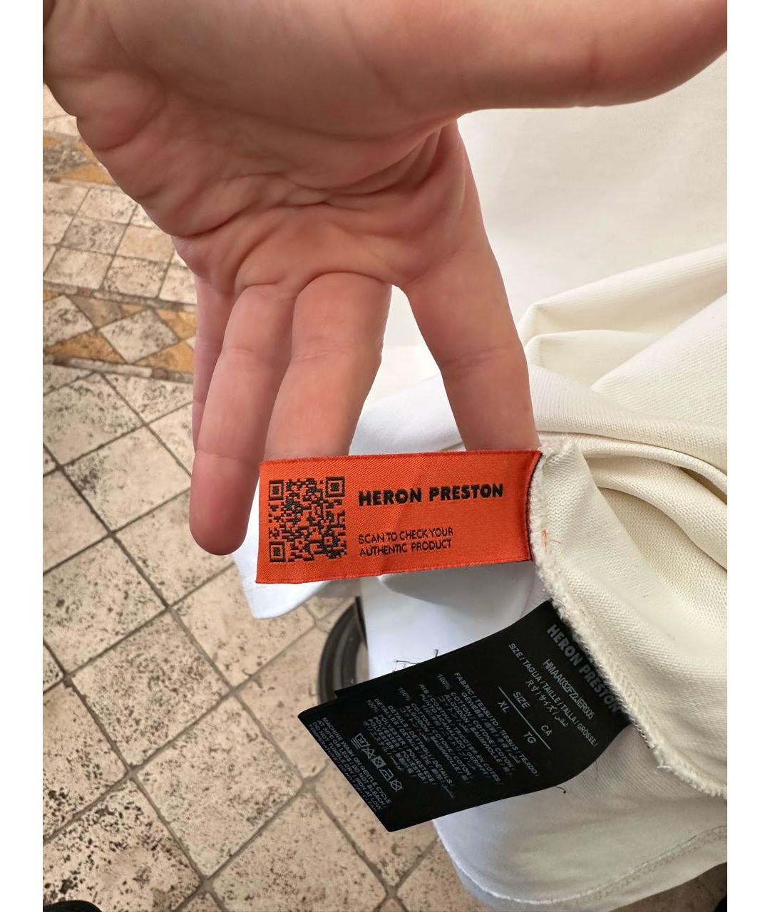 HERON PRESTON Белая хлопковая футболка, фото 7