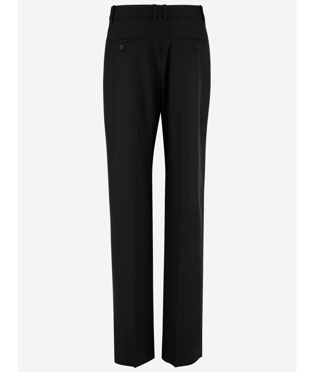 SAINT LAURENT Черные шерстяные прямые брюки, фото 2