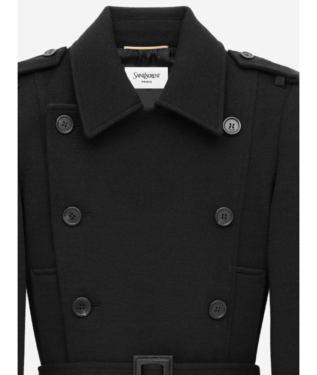 SAINT LAURENT Черная шерстяная куртка, фото 3