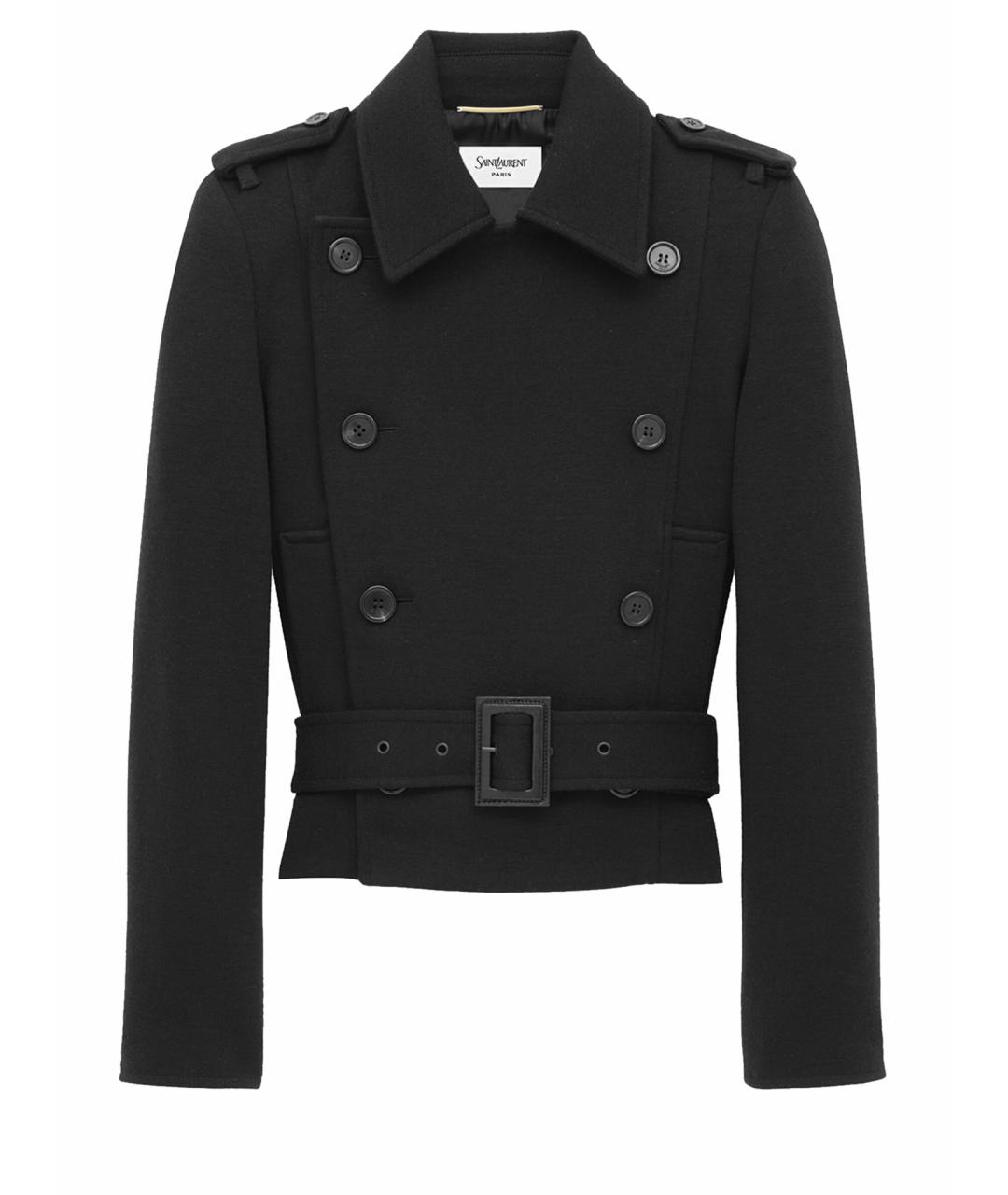 SAINT LAURENT Черная шерстяная куртка, фото 1