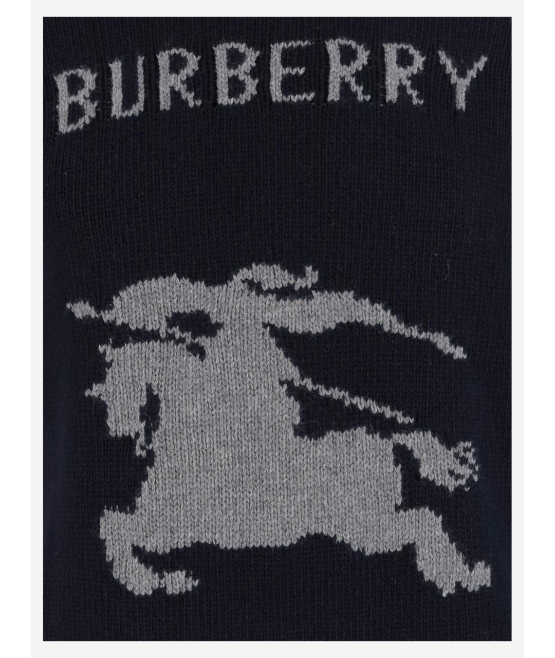 BURBERRY Темно-синий шерстяной джемпер / свитер, фото 3