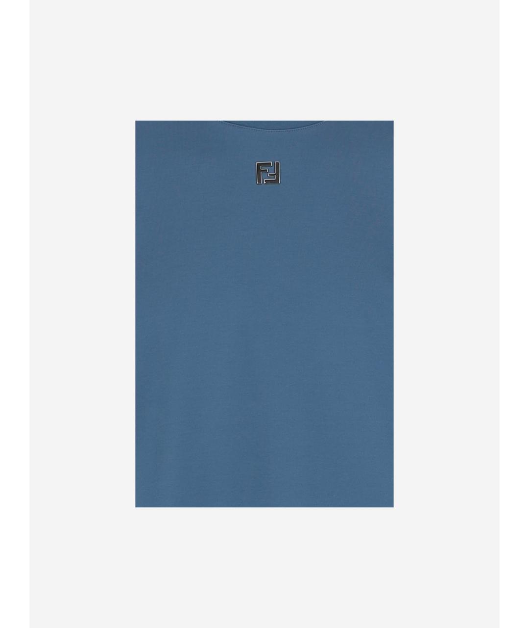 FENDI Синяя хлопковая футболка, фото 3