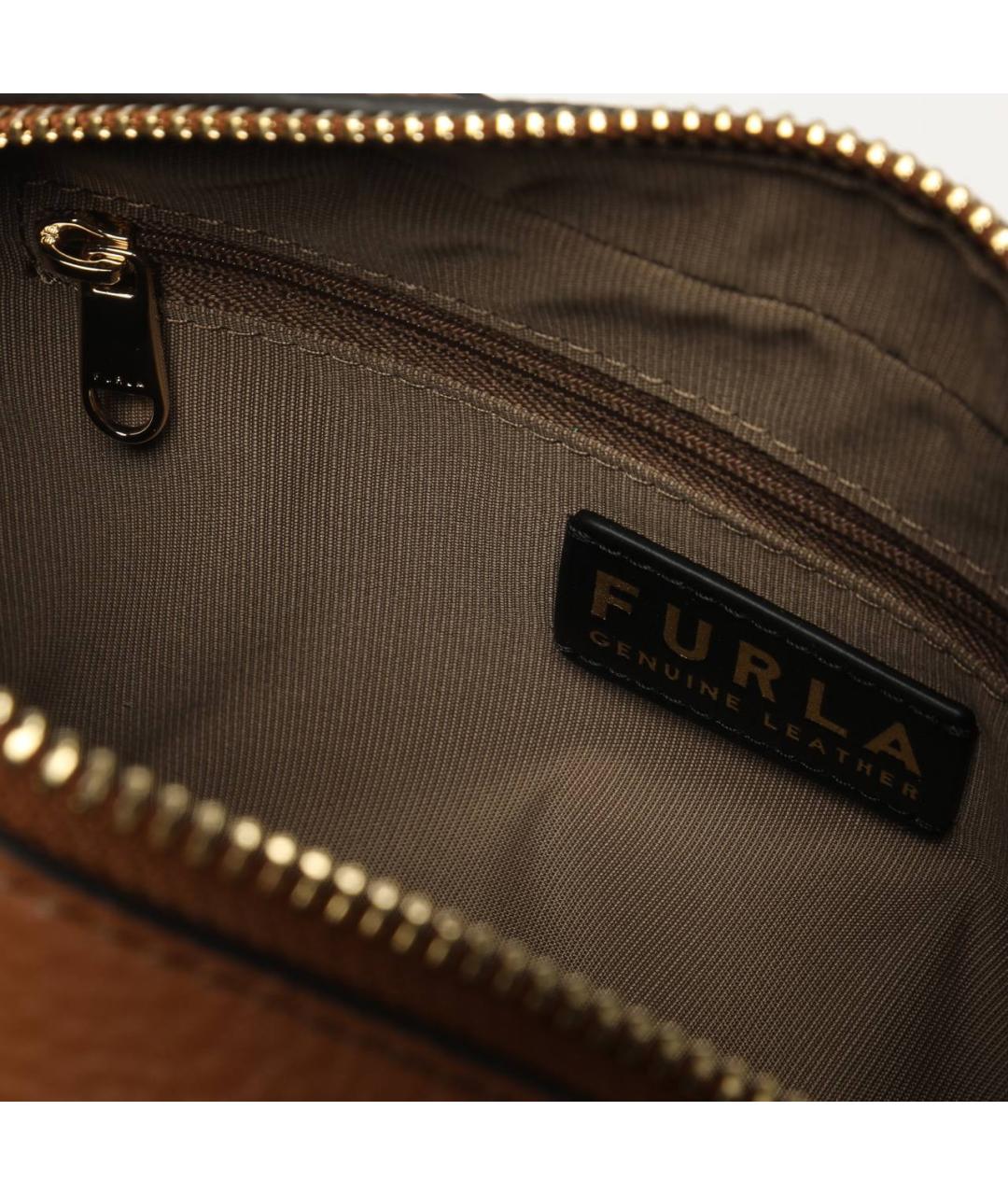 FURLA Коричневая кожаная сумка через плечо, фото 3