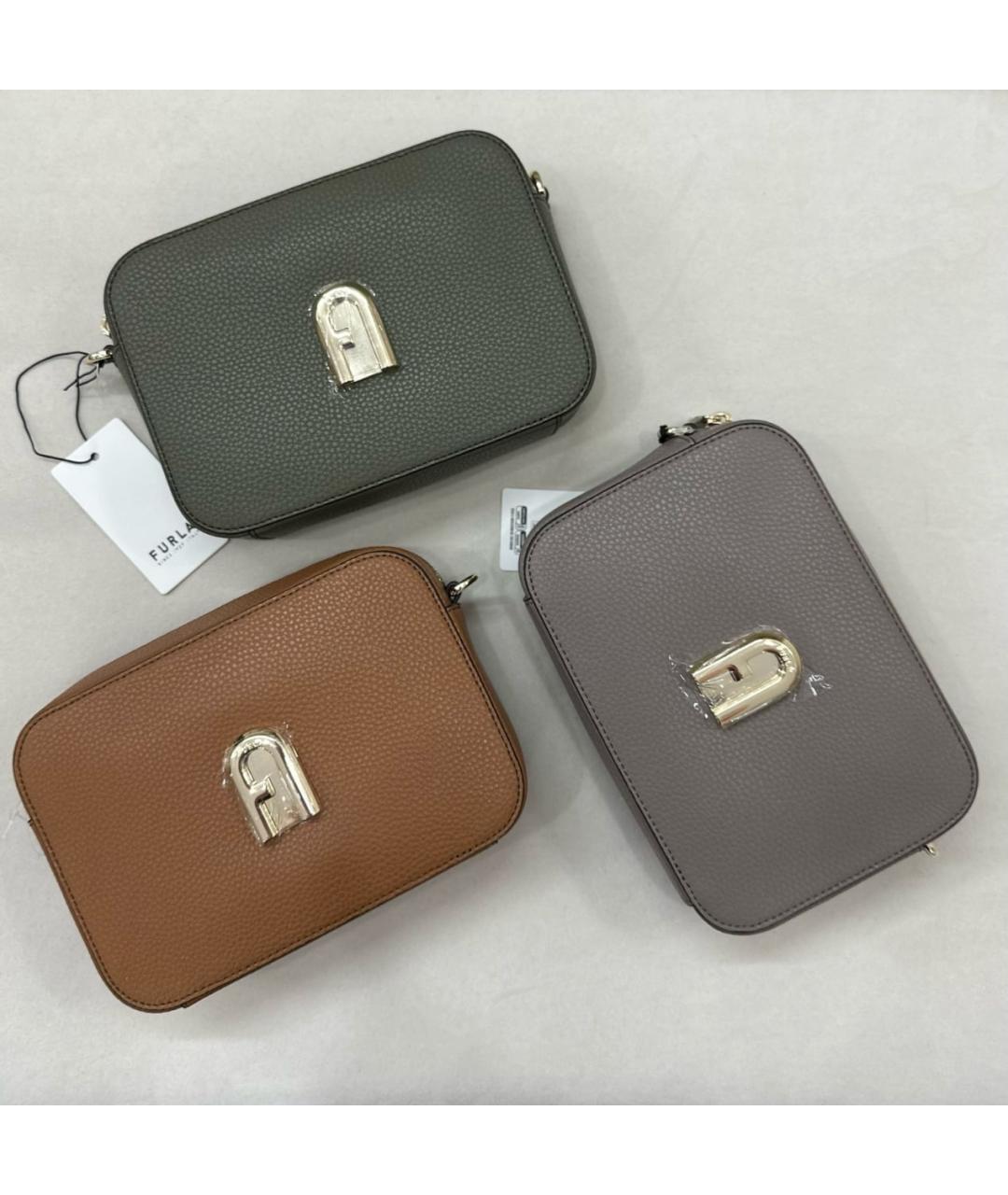 FURLA Коричневая кожаная сумка через плечо, фото 6