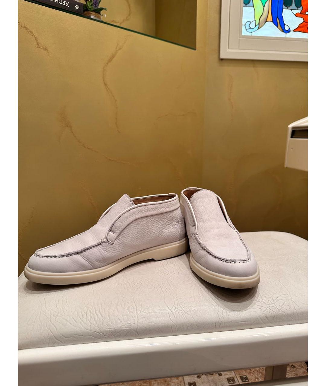 SANTONI Белые нубуковые ботинки, фото 6