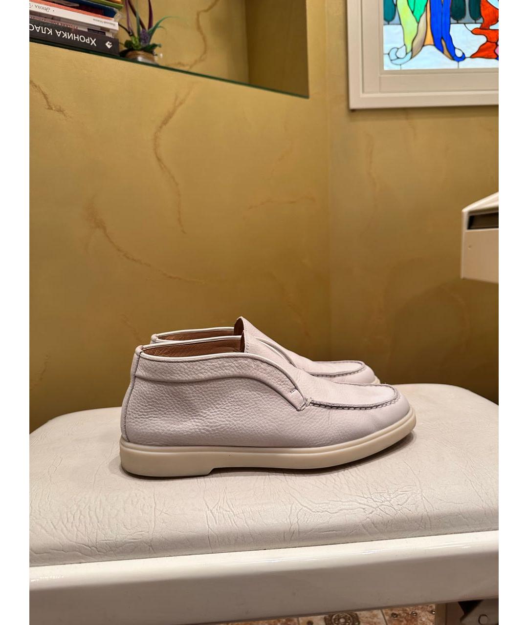 SANTONI Белые нубуковые ботинки, фото 9