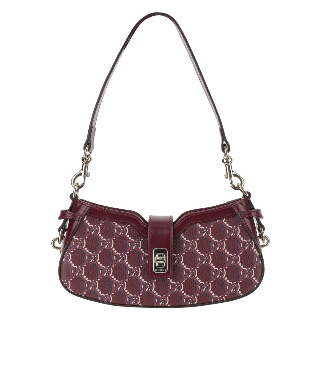 GUCCI Бордовая кожаная сумка через плечо, фото 1