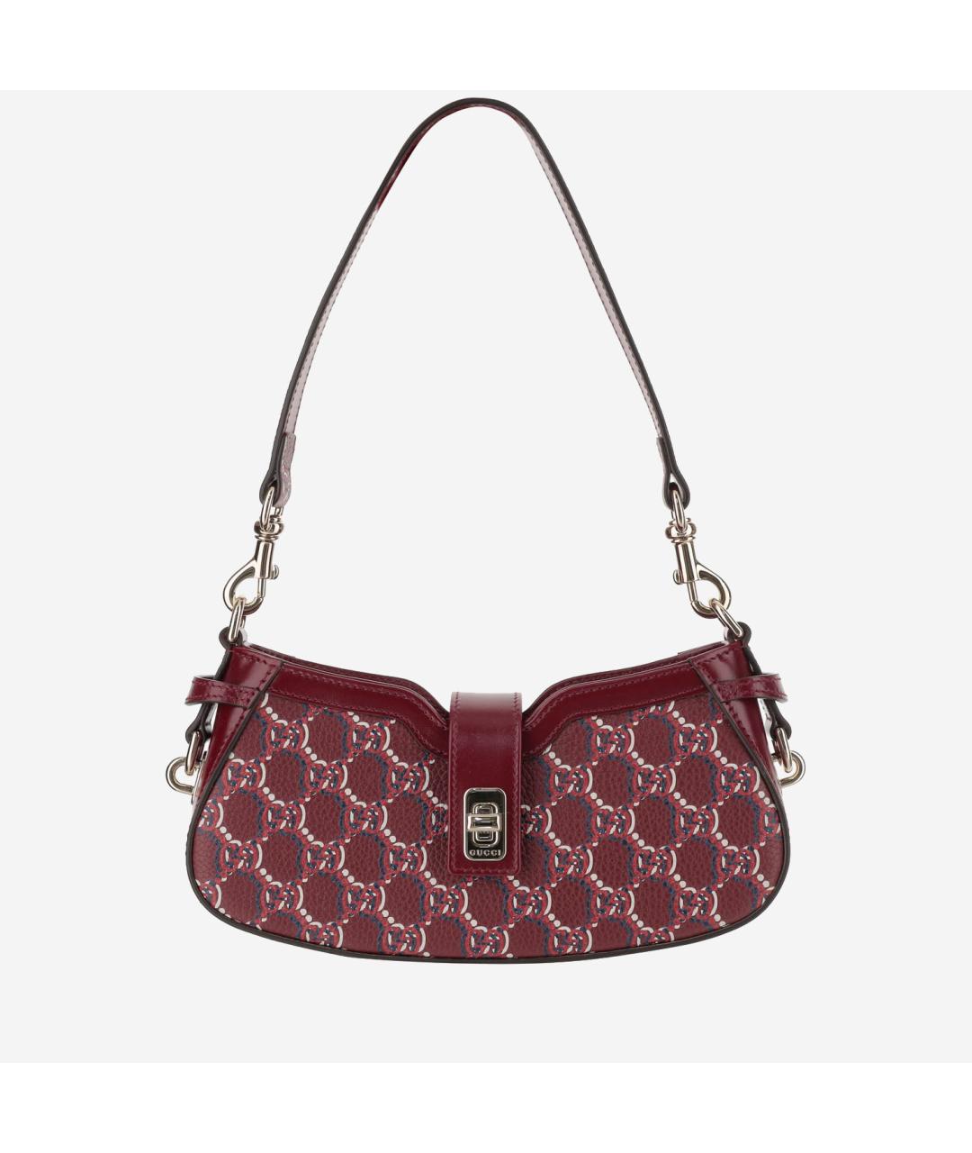 GUCCI Бордовая кожаная сумка через плечо, фото 5