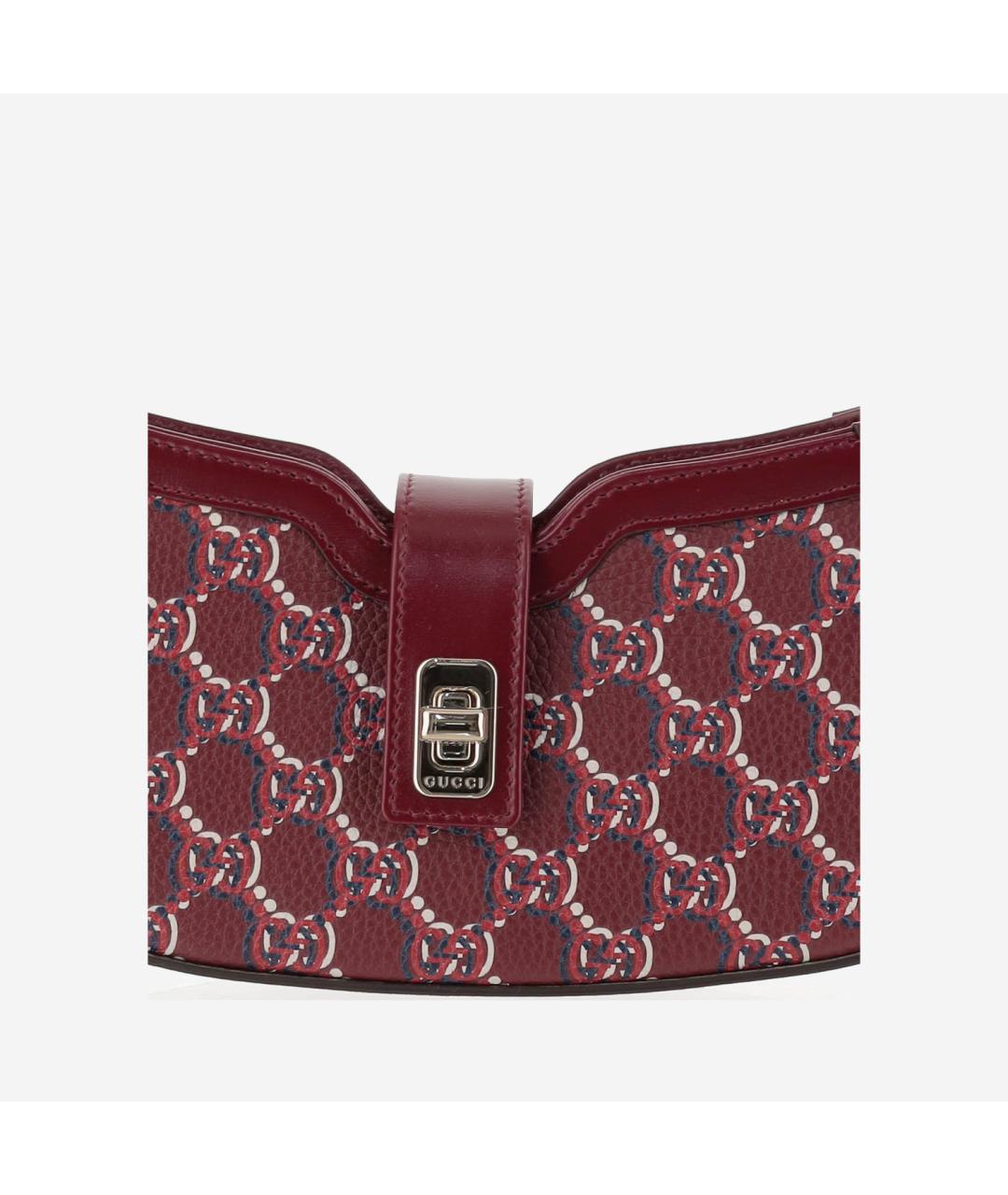 GUCCI Бордовая кожаная сумка через плечо, фото 2