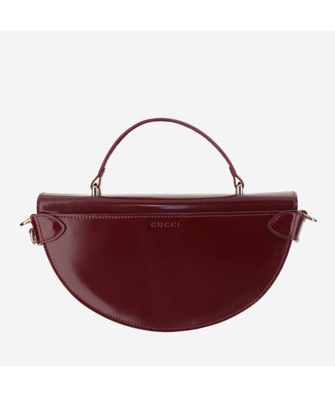 GUCCI Бордовая кожаная сумка с короткими ручками, фото 3