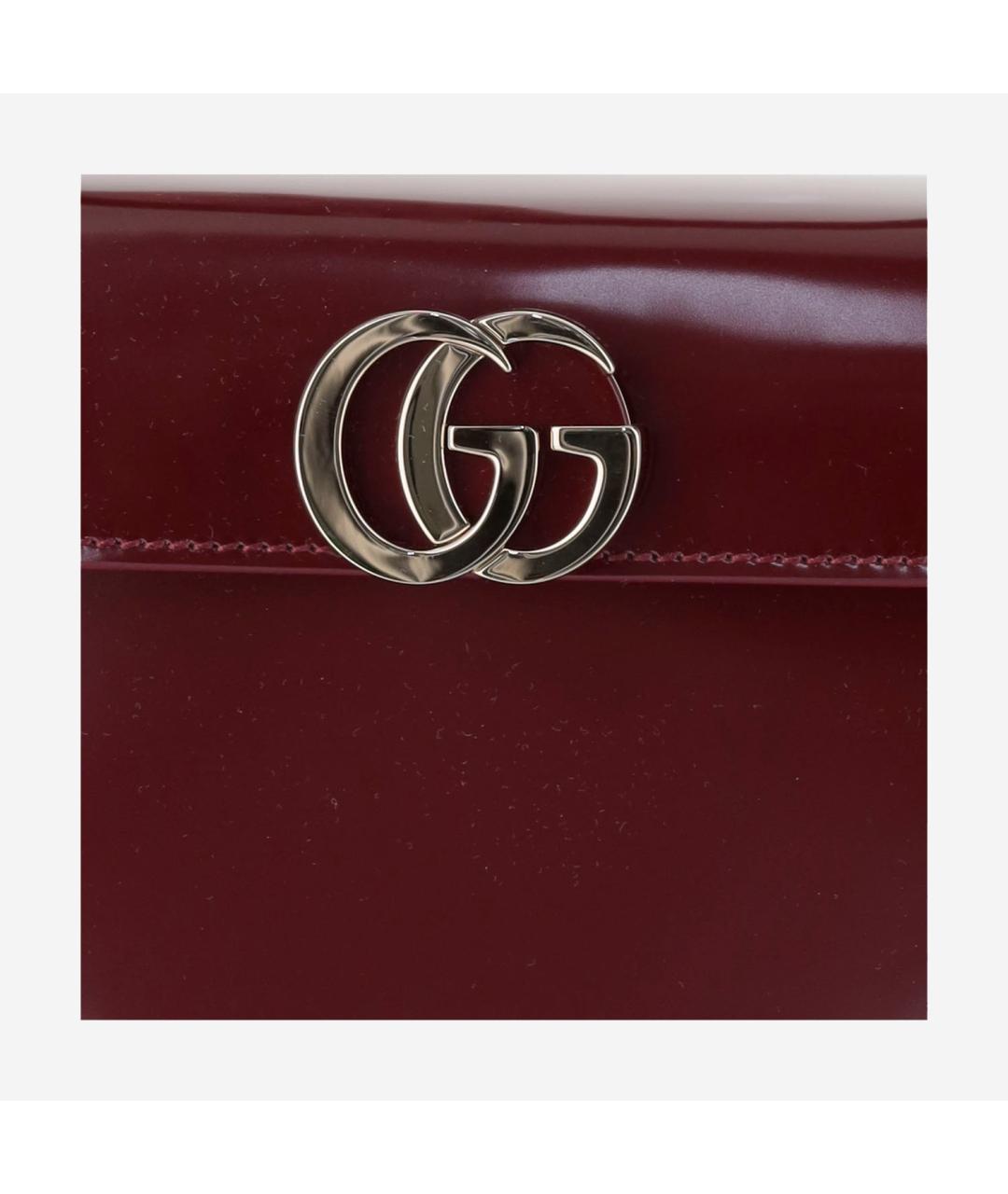 GUCCI Бордовая кожаная сумка с короткими ручками, фото 5
