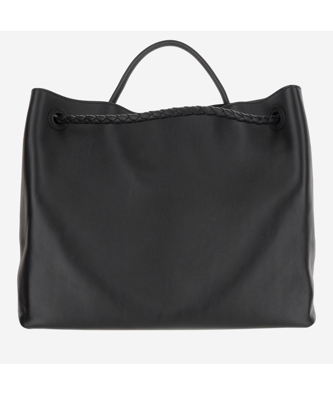 BOTTEGA VENETA Черная кожаная сумка тоут, фото 3