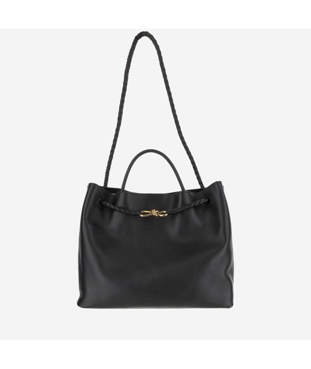 BOTTEGA VENETA Черная кожаная сумка тоут, фото 4