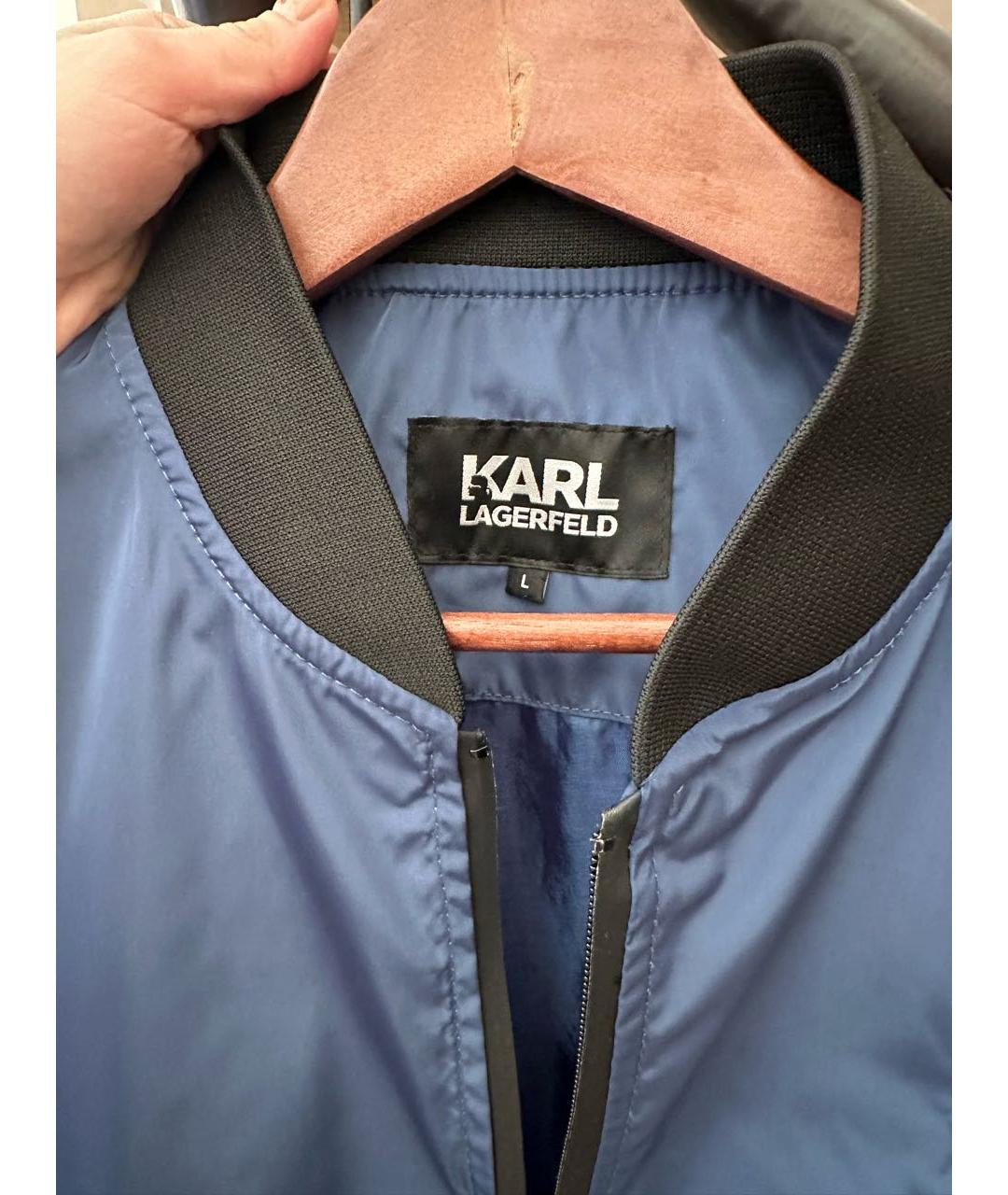 KARL LAGERFELD Темно-синяя полиэстеровая куртка, фото 3