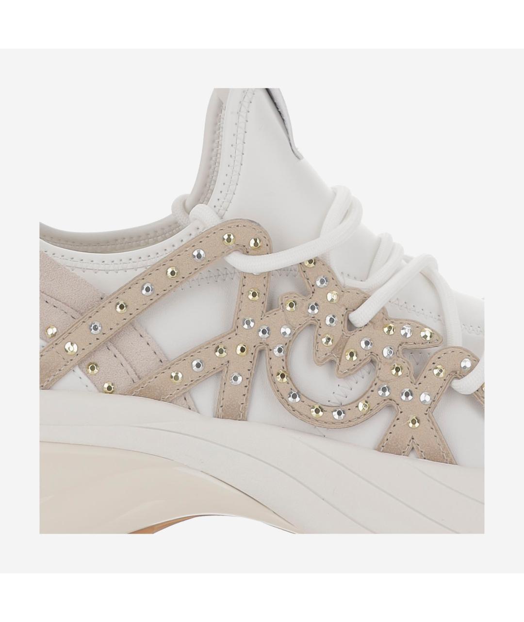 PINKO Белые синтетические кроссовки, фото 5