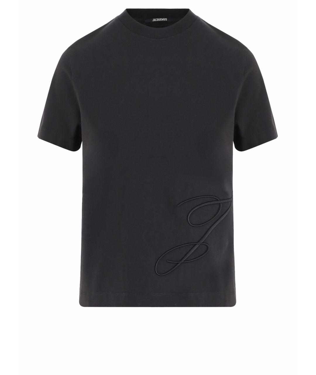 JACQUEMUS Темно-синяя хлопковая футболка, фото 4