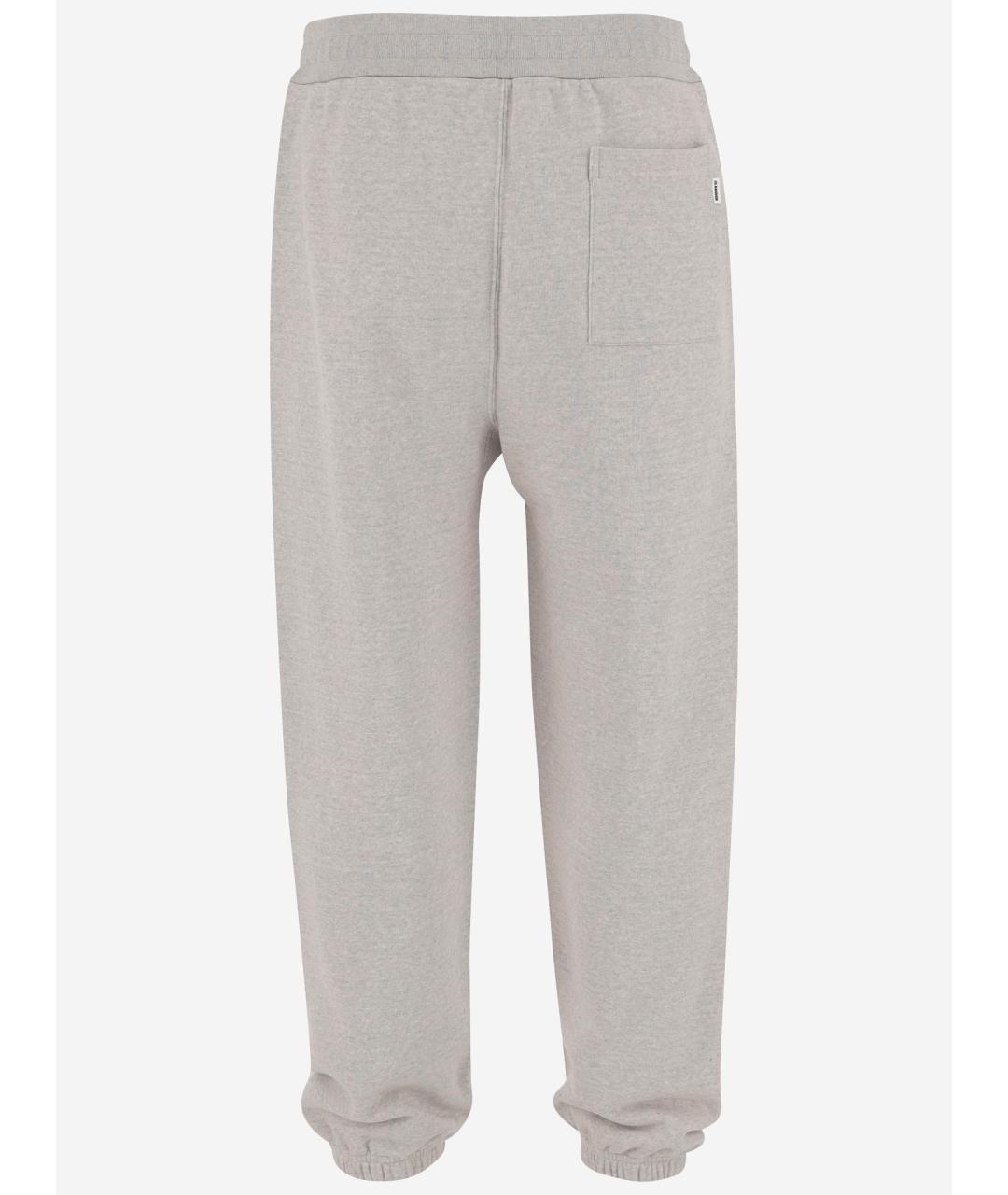 JIL SANDER Серые хлопковые повседневные брюки, фото 2