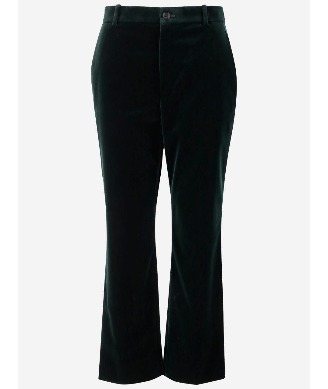 SAINT LAURENT Черные хлопковые прямые брюки, фото 4