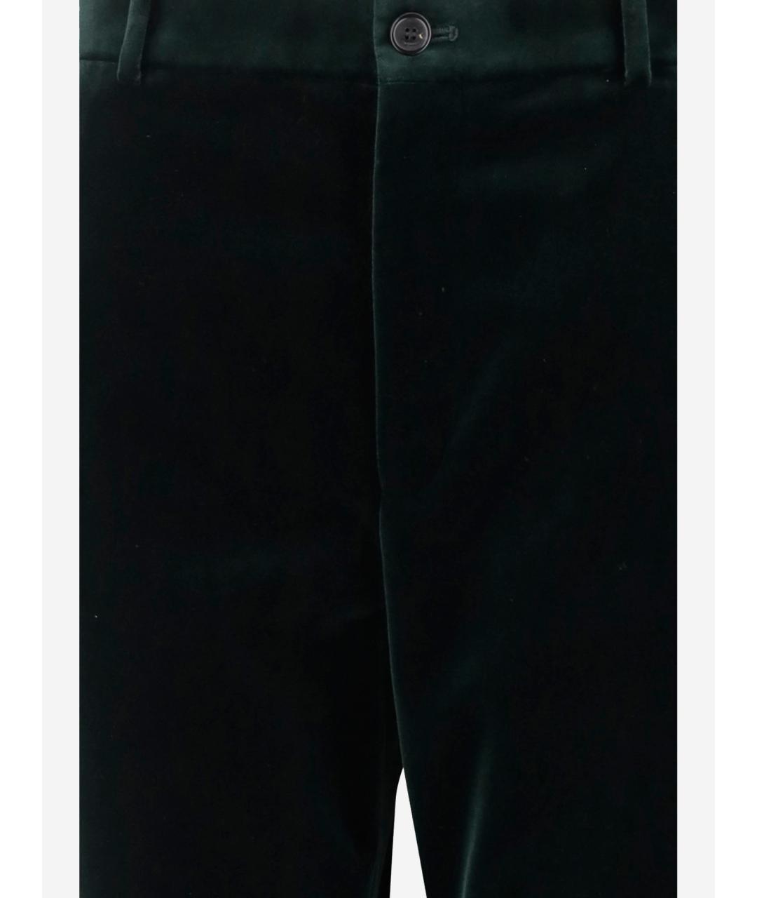 SAINT LAURENT Черные хлопковые прямые брюки, фото 3