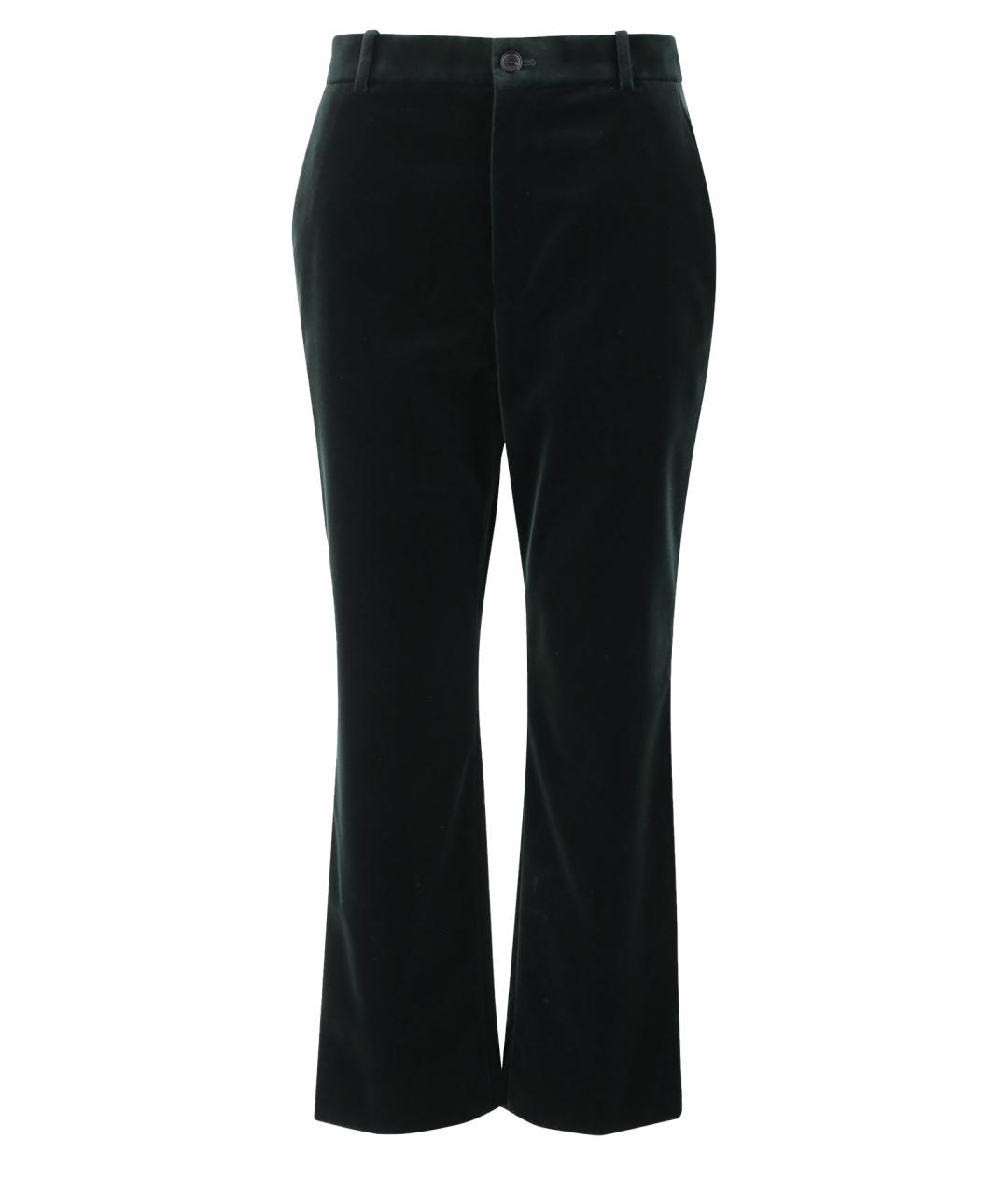 SAINT LAURENT Черные хлопковые прямые брюки, фото 1