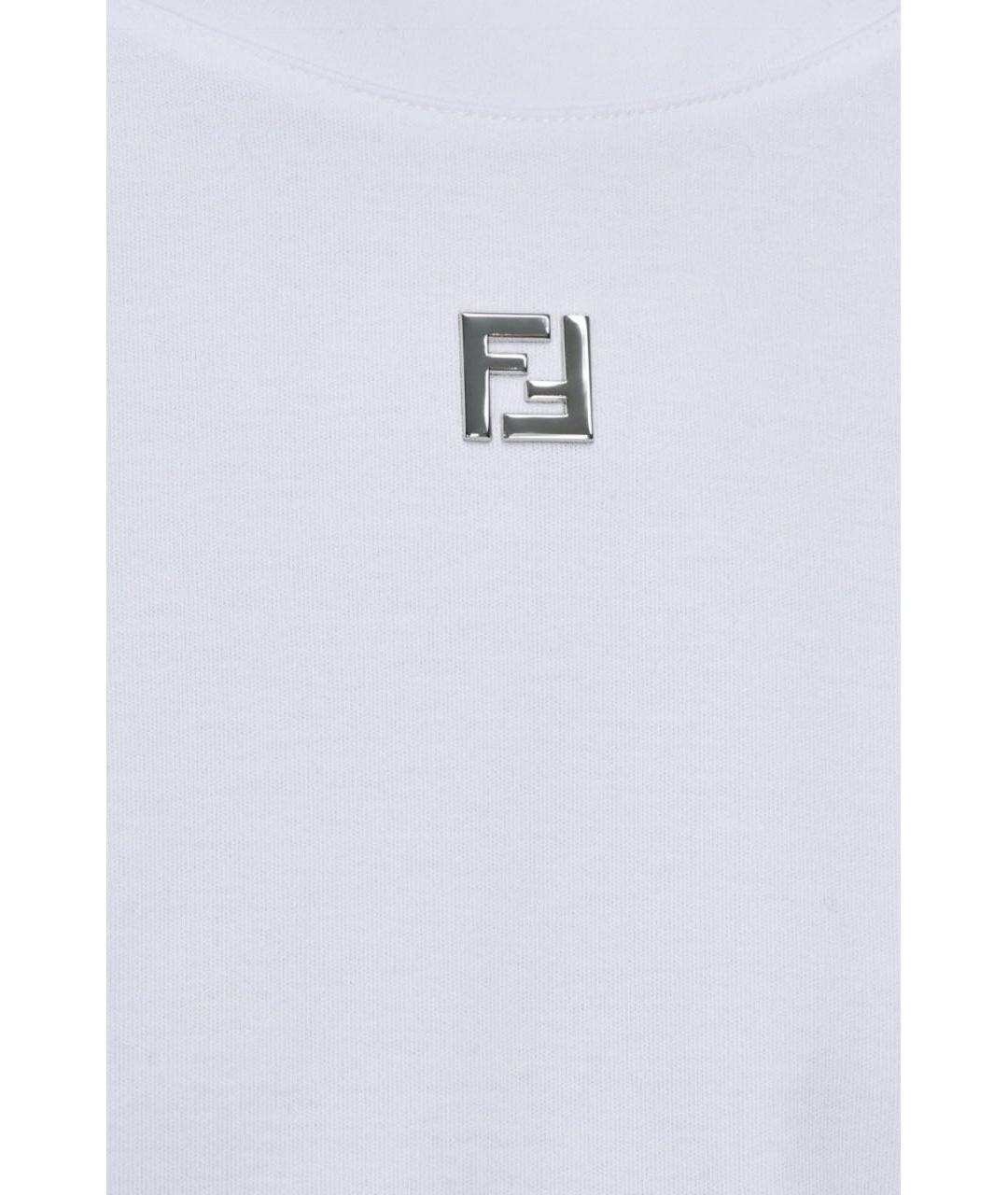 FENDI Белая хлопковая футболка, фото 5