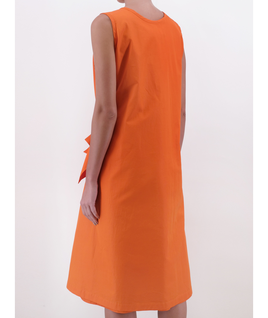 JIL SANDER Оранжевое вискозное повседневное платье, фото 3