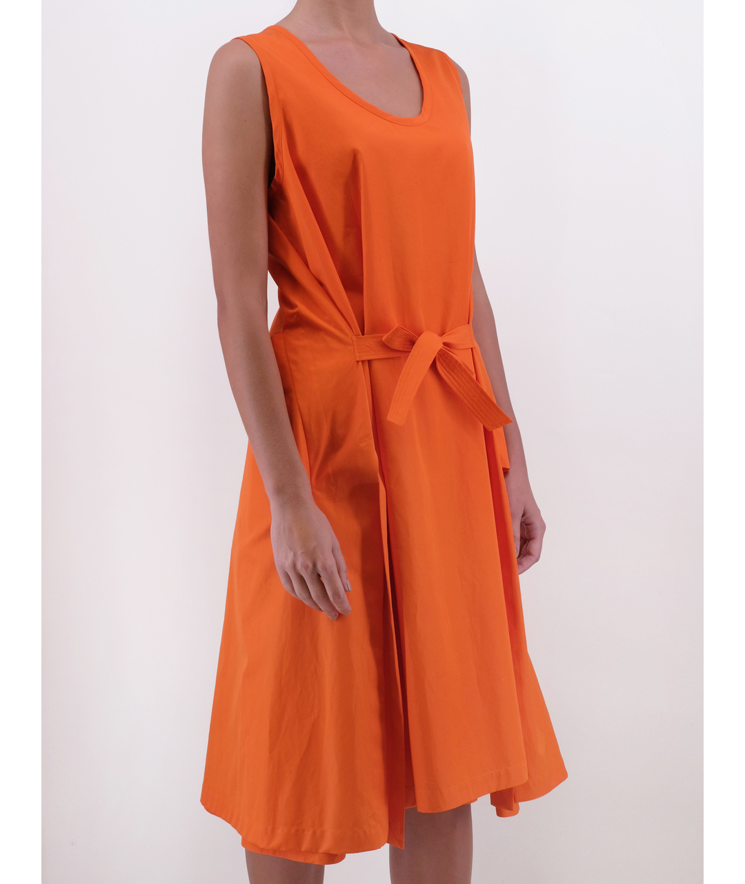 JIL SANDER Оранжевое вискозное повседневное платье, фото 2