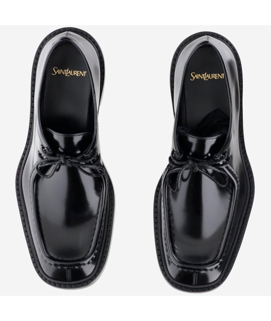 SAINT LAURENT Черные кожаные туфли, фото 2