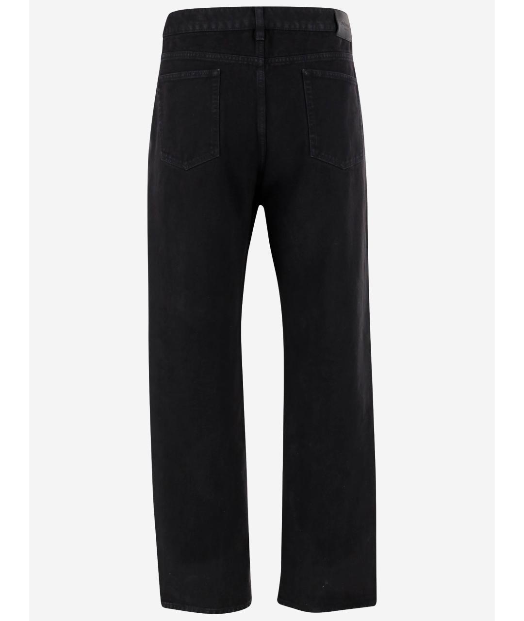 SAINT LAURENT Черные хлопковые прямые джинсы, фото 2