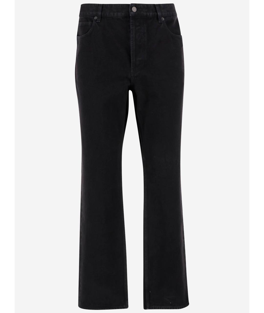 SAINT LAURENT Черные хлопковые прямые джинсы, фото 4